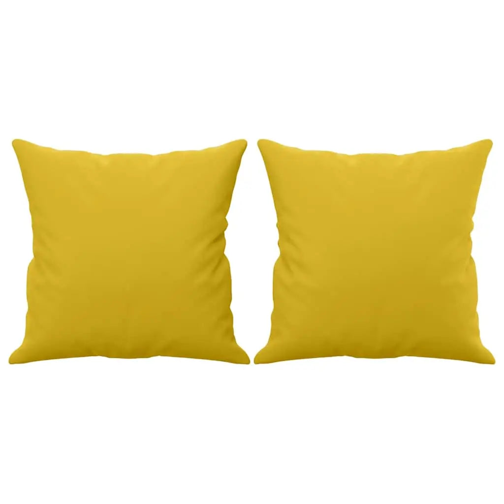 Canapé 2 places avec oreillers décoratifs jaune 140 cm velours - XIOS