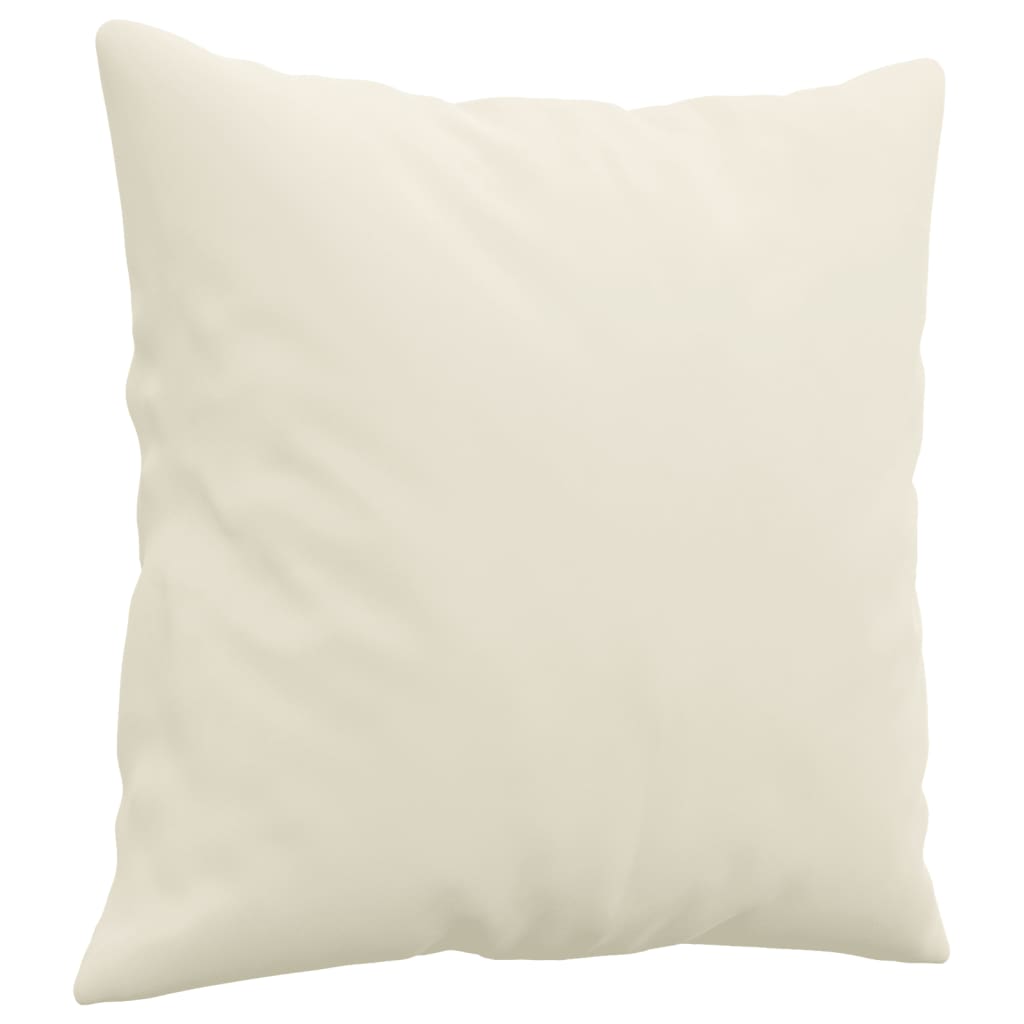 Canapé 2 places avec oreillers décoratifs crème 140 cm velours - XIOS