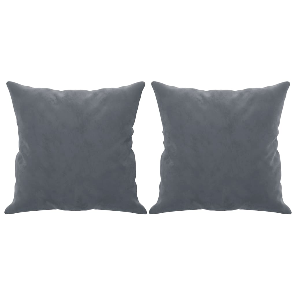 Canapé 3 places avec oreillers gris foncé 180 cm velours - XIOS