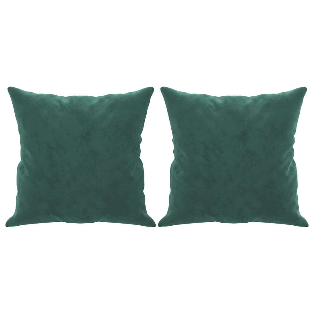 Canapé 3 places avec oreillers vert foncé 180 cm velours - XIOS