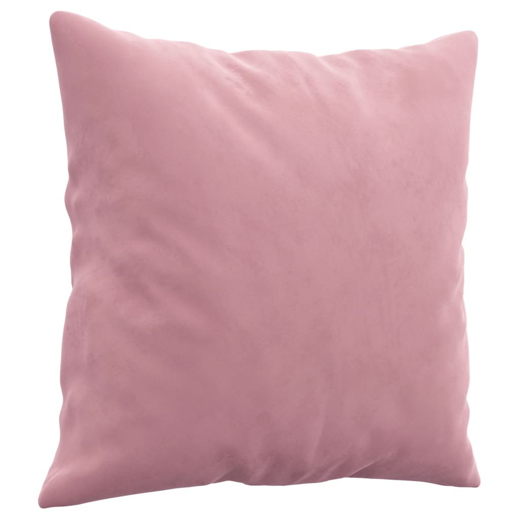 Canapé 3 places avec oreillers décoratifs rose 180 cm velours - XIOS