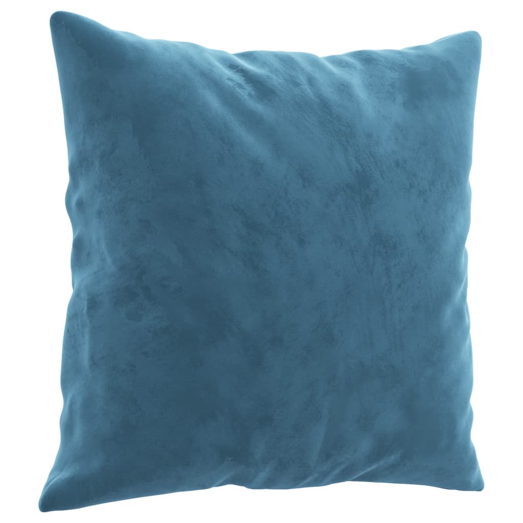 Canapé 3 places avec oreillers décoratifs bleu 180 cm velours - XIOS