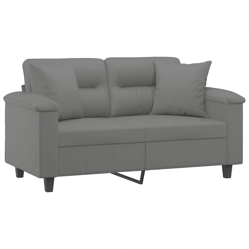 Canapé 2 places avec oreillers gris foncé 120 cm - XIOS
