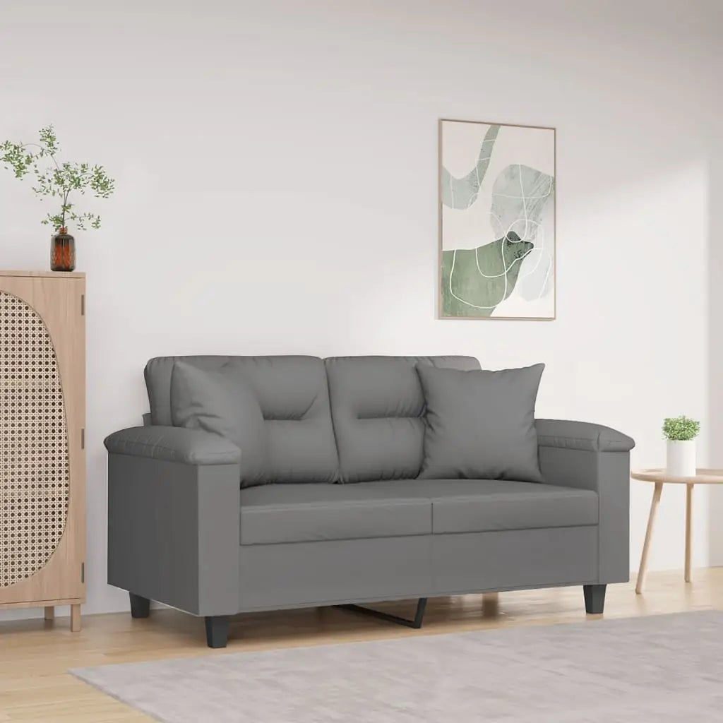 Canapé 2 places avec oreillers gris foncé 120 cm - XIOS