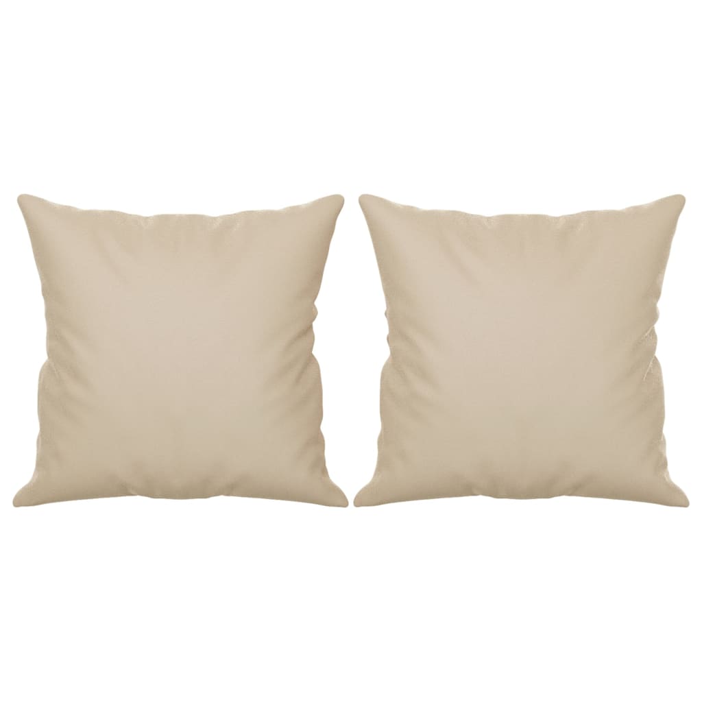 Canapé 2 places avec oreillers crème 120 cm tissu microfibre - XIOS
