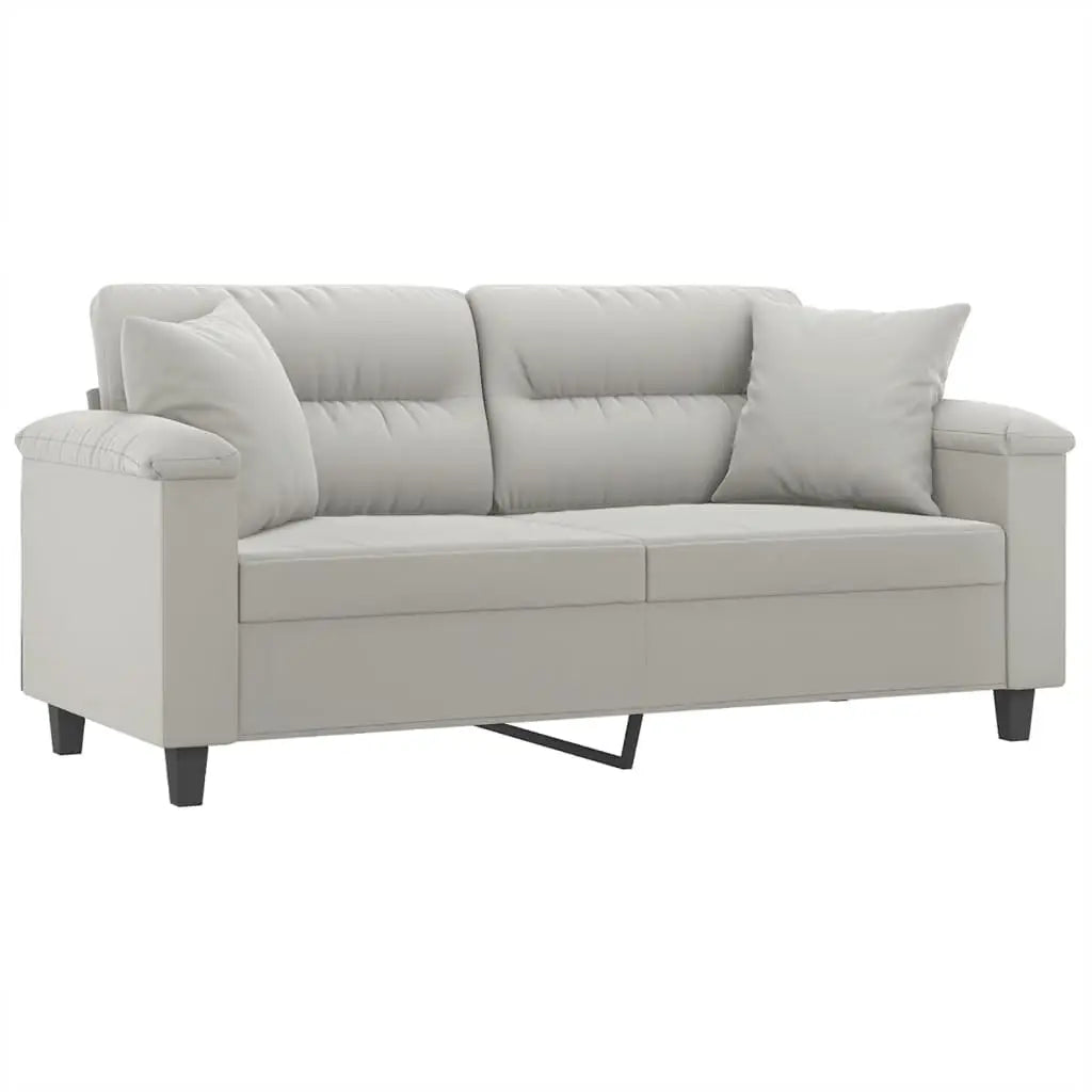 Canapé 2 places avec oreillers gris clair 140 cm - XIOS