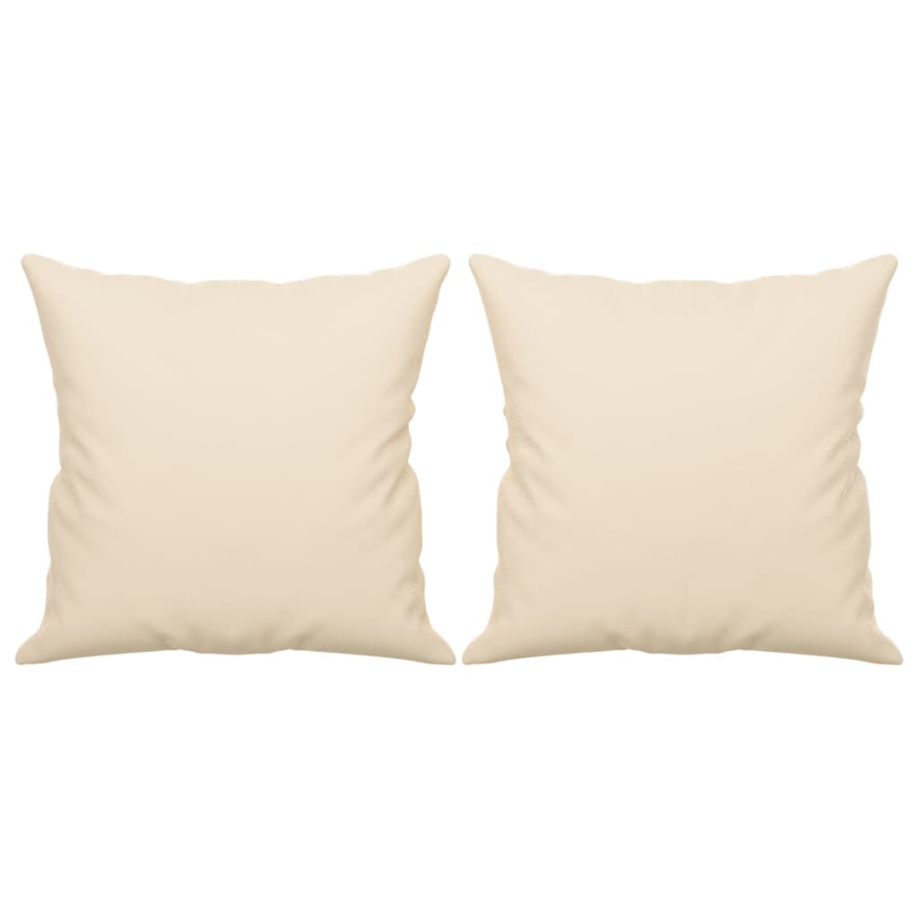Canapé 2 places avec oreillers beige 140 cm tissu microfibre - XIOS