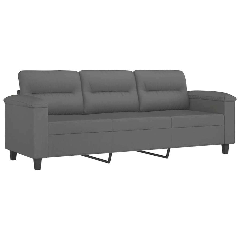 Canapé 3 places avec oreillers gris foncé 180 cm - XIOS