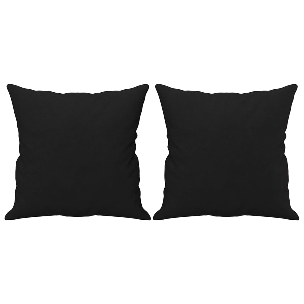 Canapé 3 places avec oreillers noir 180 cm tissu microfibre - XIOS