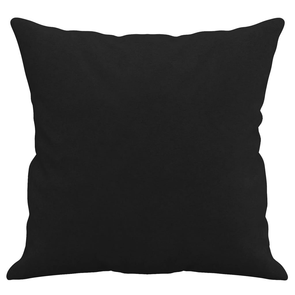 Canapé 3 places avec oreillers noir 180 cm tissu microfibre - XIOS