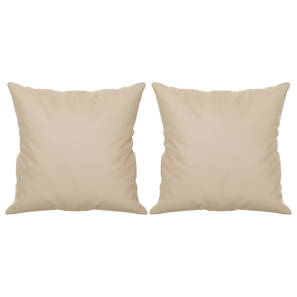 Canapé 3 places avec oreillers crème 180 cm tissu microfibre - XIOS