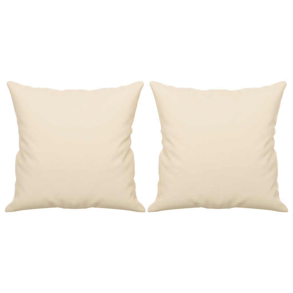 Canapé 3 places avec oreillers beige 180 cm tissu microfibre