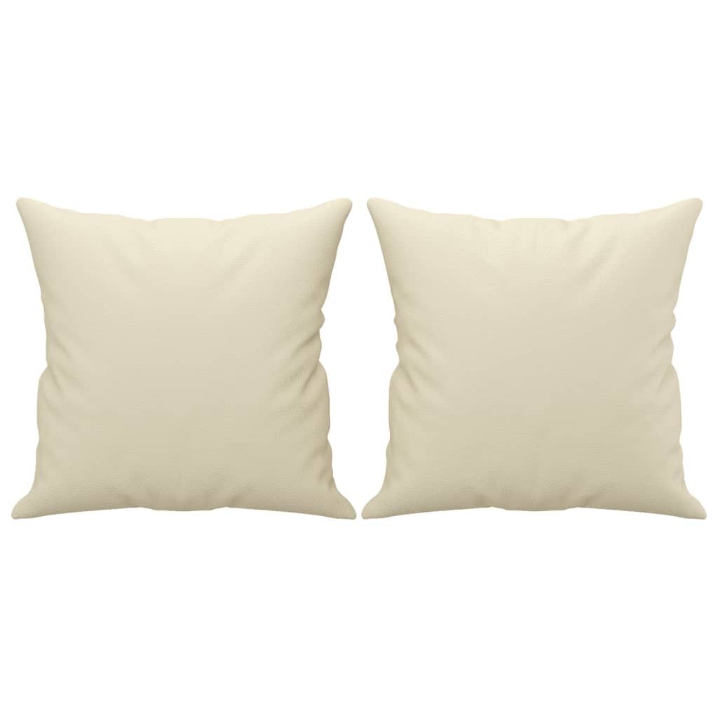 Canapé 2 places avec oreillers crème 120 cm similicuir - XIOS