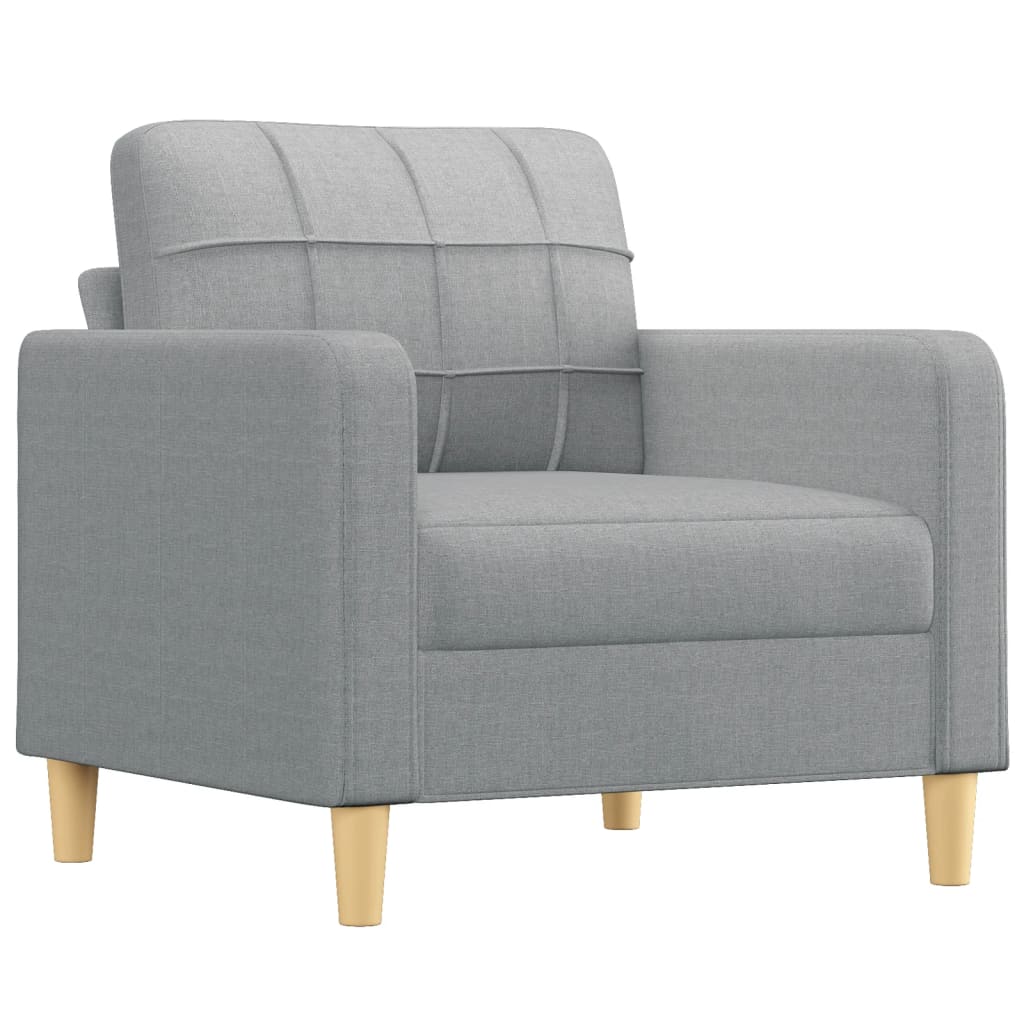 Fauteuil avec repose-pied Gris clair 60 cm Tissu - XIOS