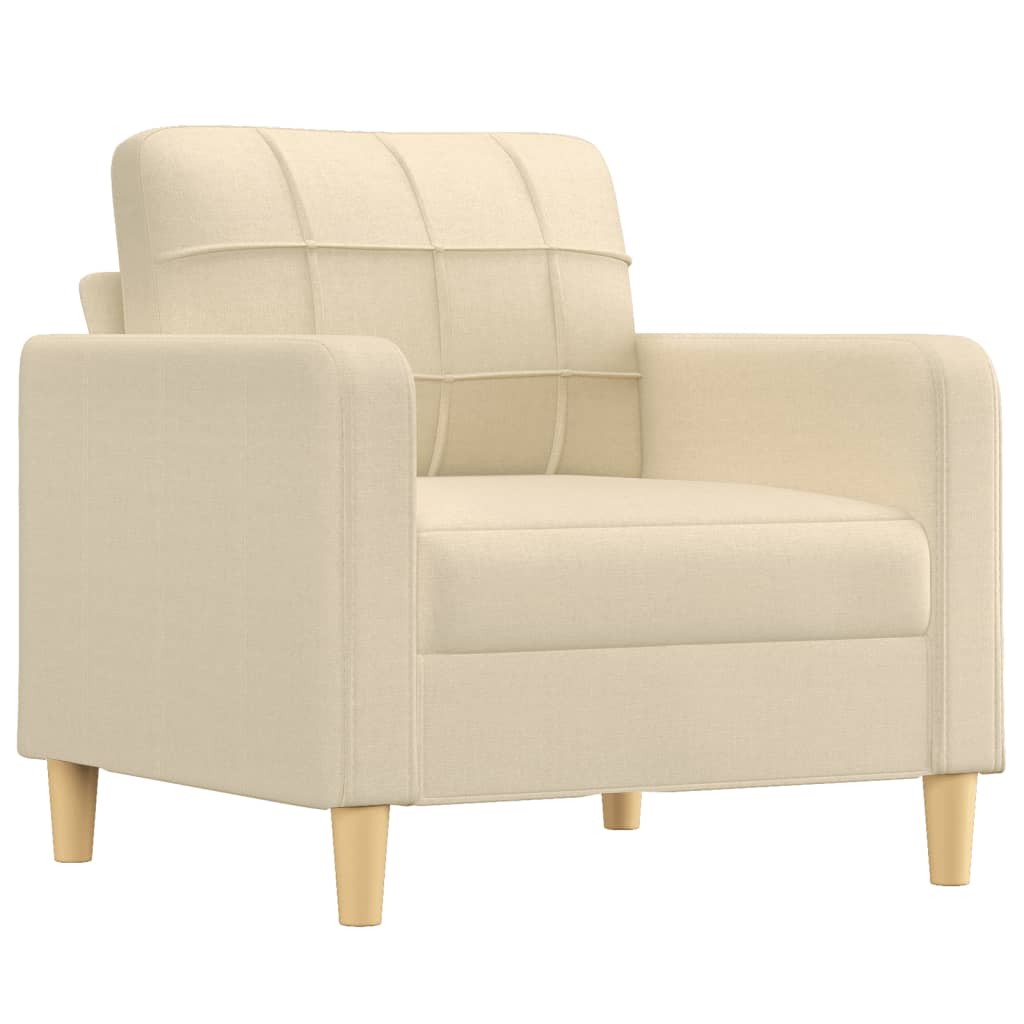 Fauteuil avec repose-pied Crème 60 cm Tissu - XIOS