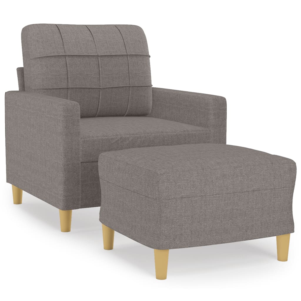 Fauteuil avec repose-pied Taupe 60 cm Tissu - XIOS