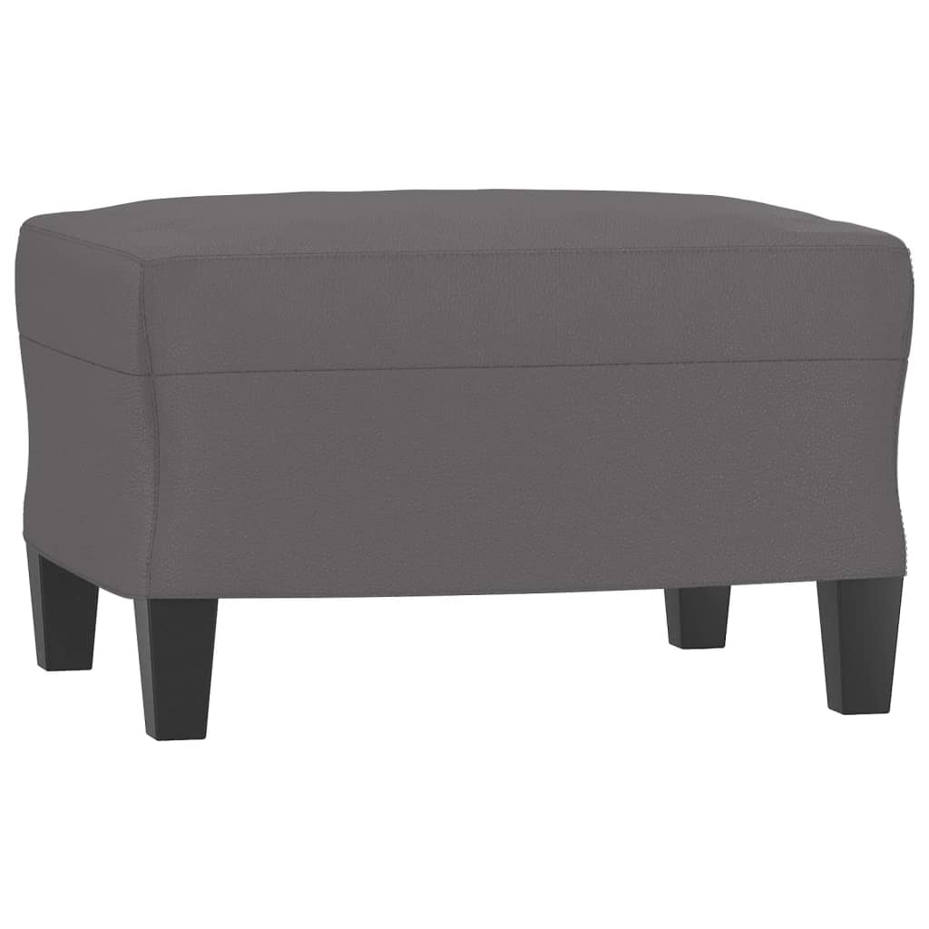 Fauteuil avec repose-pied Gris 60 cm Similicuir