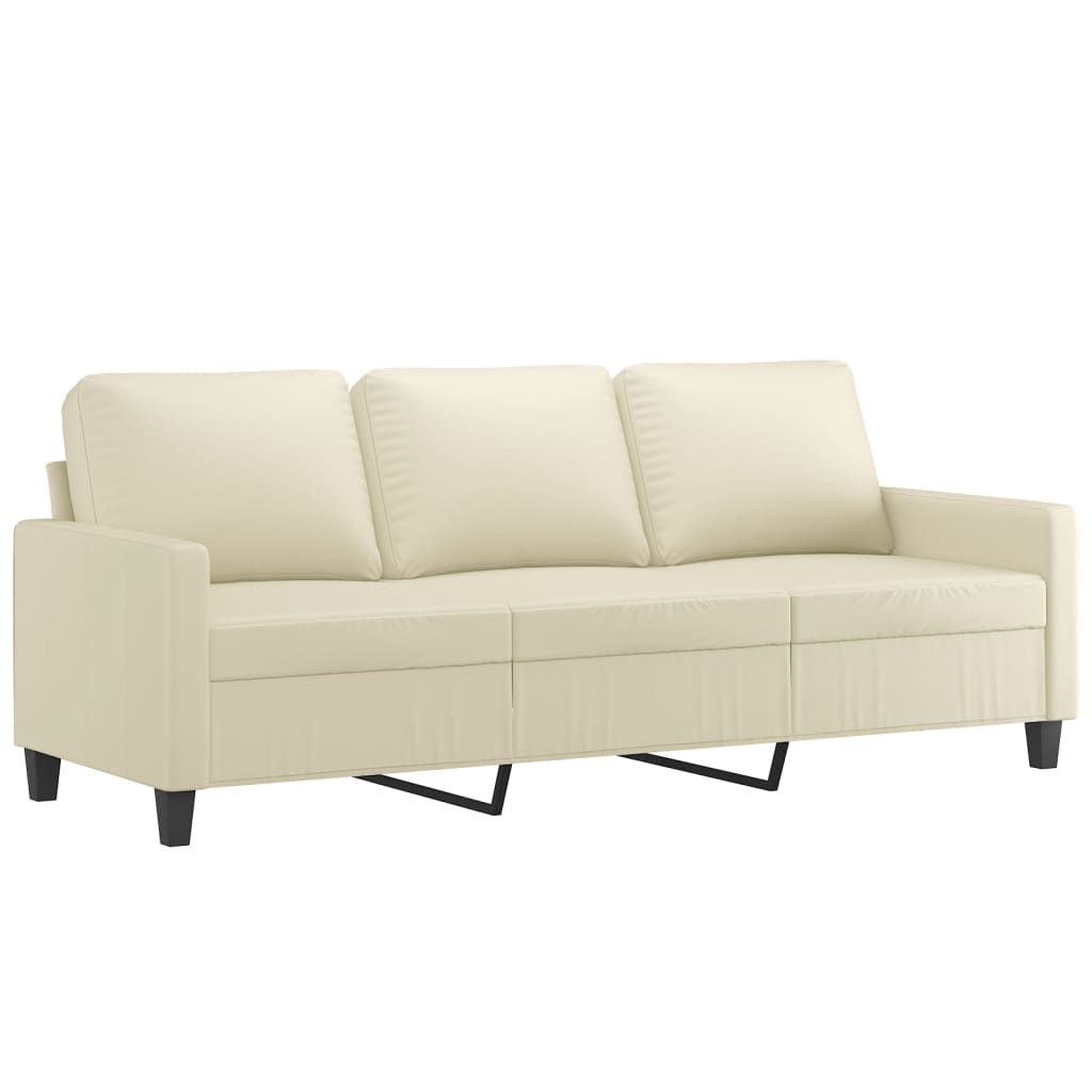 Canapé à 3 places avec repose-pieds Crème 180 cm Similicuir - XIOS