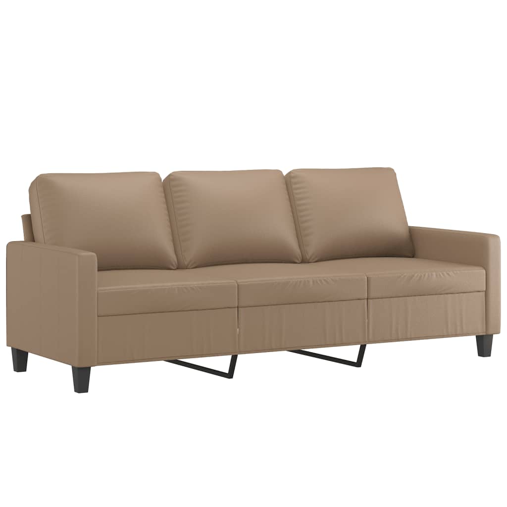 Canapé à 3 places avec repose-pieds Cappuccino 180cm Similicuir - XIOS