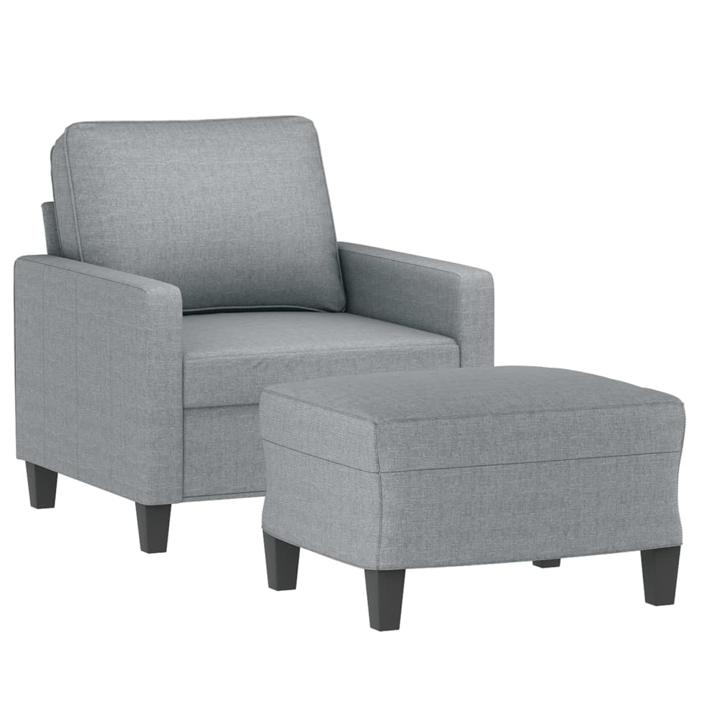 Fauteuil avec repose-pied Gris clair 60 cm Tissu - XIOS