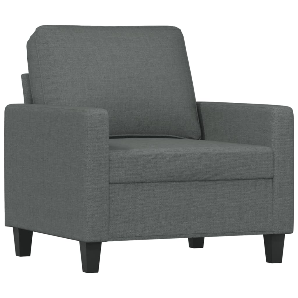 Fauteuil avec repose-pied Gris foncé 60 cm Tissu - XIOS