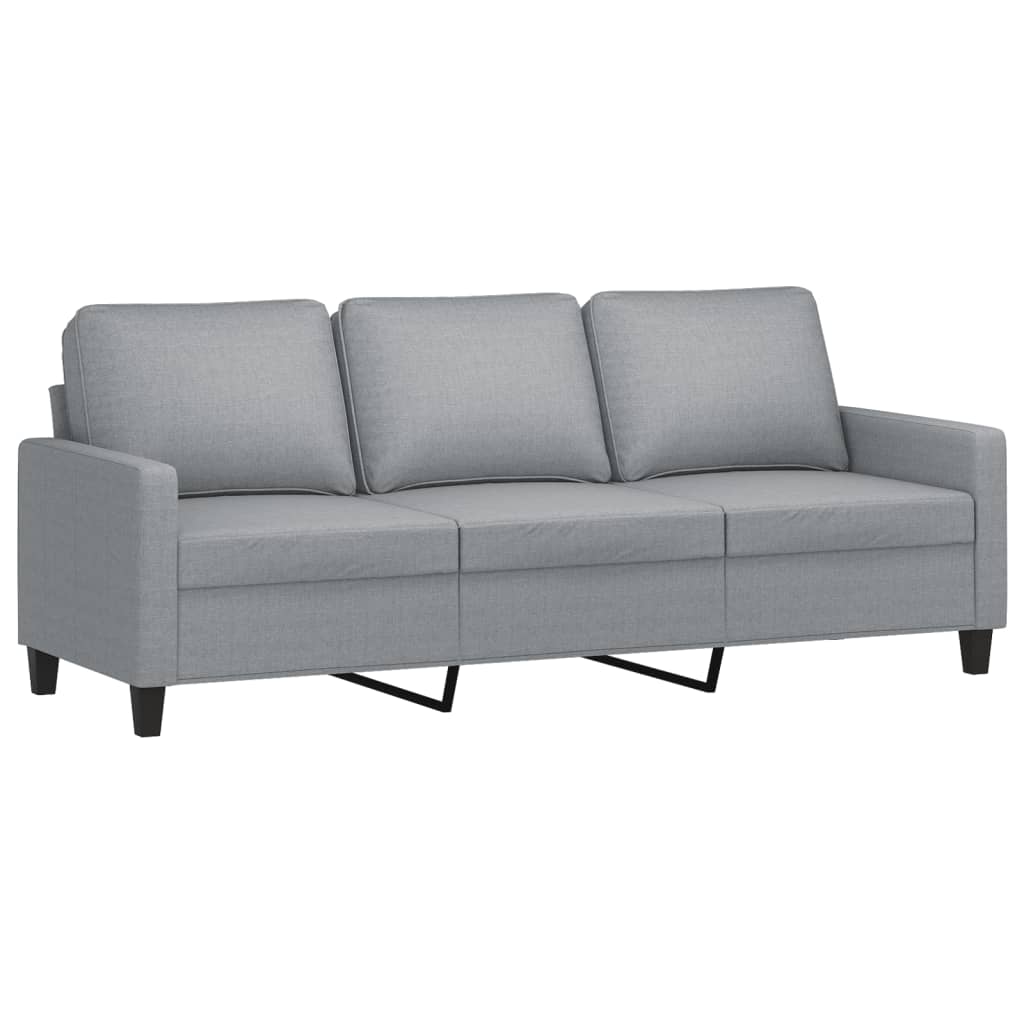Canapé à 3 places avec repose-pieds Gris clair 180 cm Tissu - XIOS