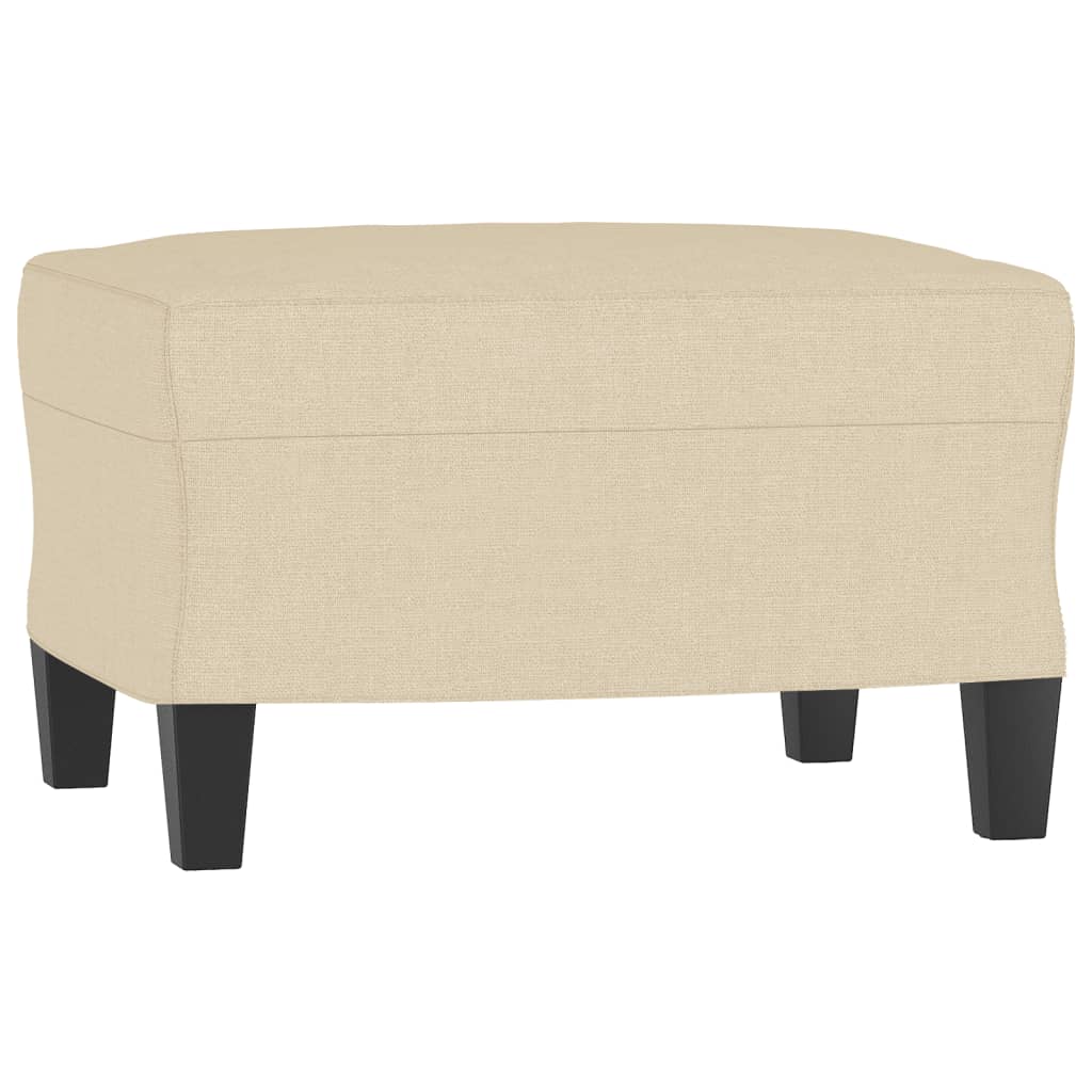 Canapé à 3 places avec repose-pieds Crème 180 cm Tissu