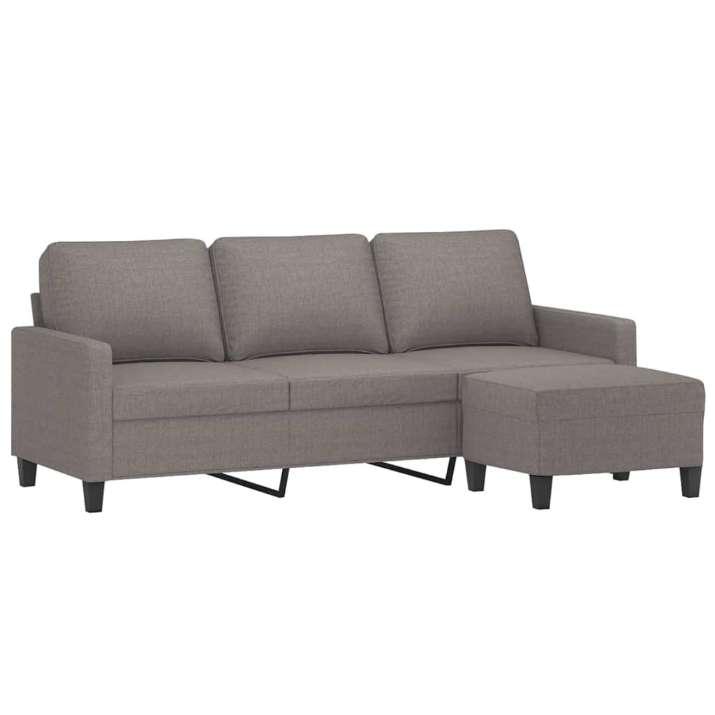 Canapé à 3 places avec repose-pieds Taupe 180 cm Tissu - XIOS
