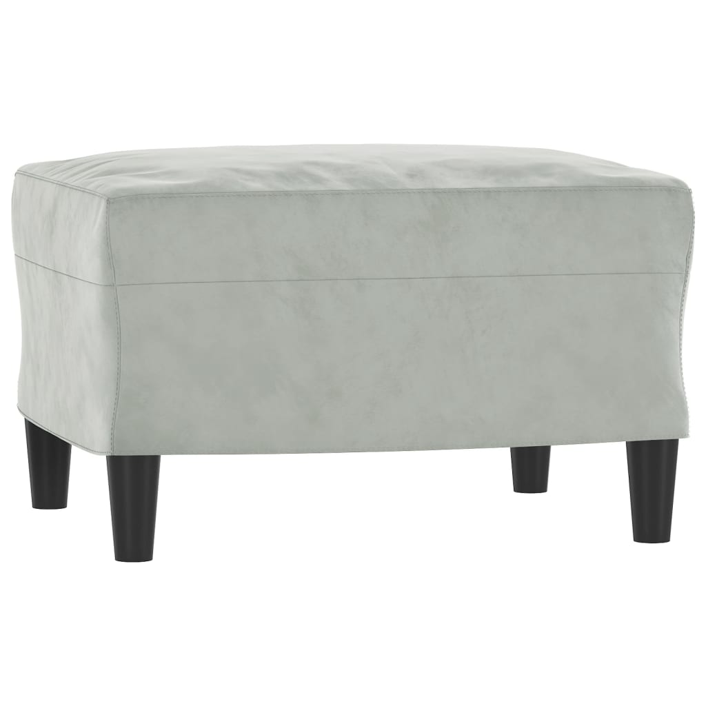 Fauteuil avec repose-pied Gris clair 60 cm Velours - XIOS