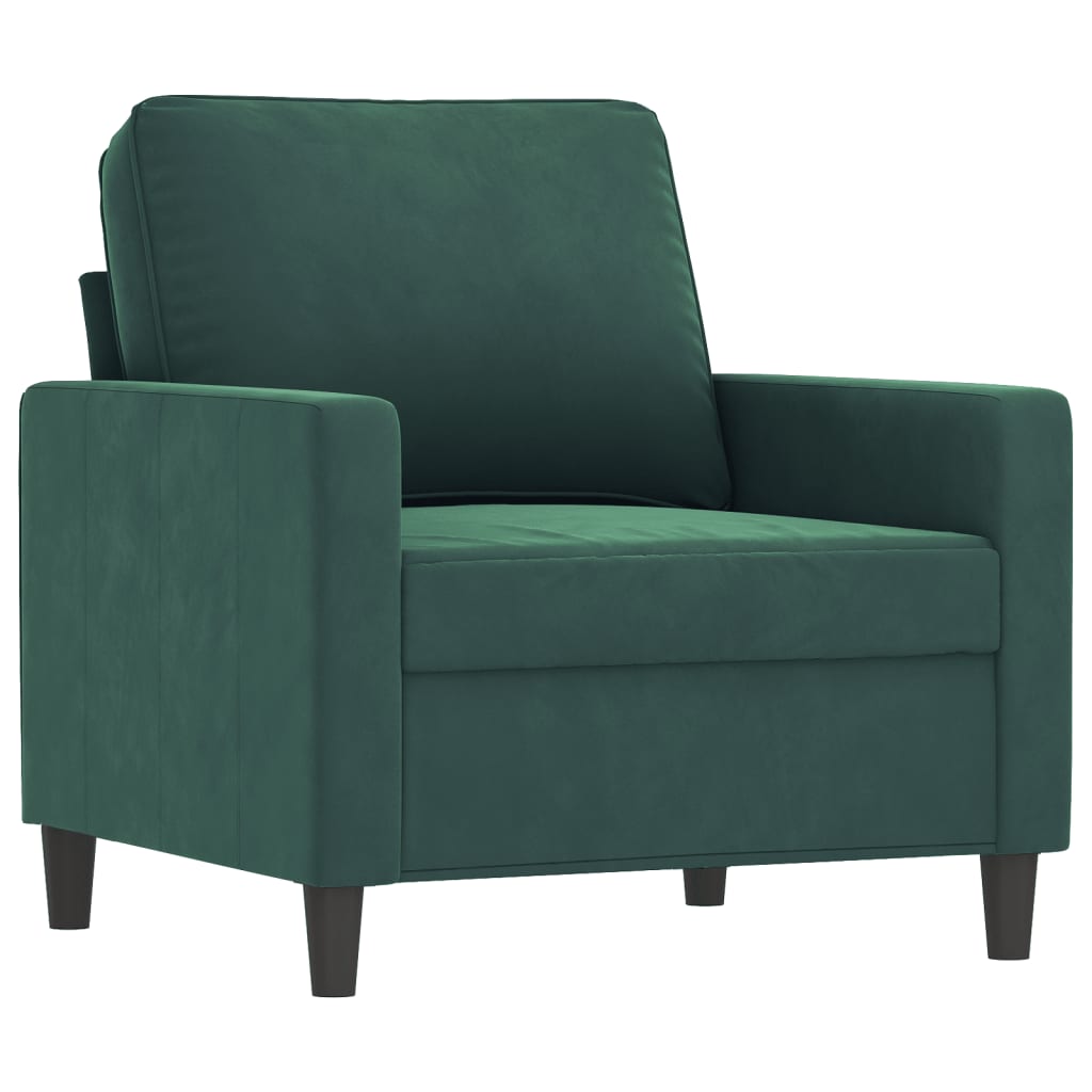 Fauteuil avec repose-pied Vert foncé 60 cm Velours - XIOS