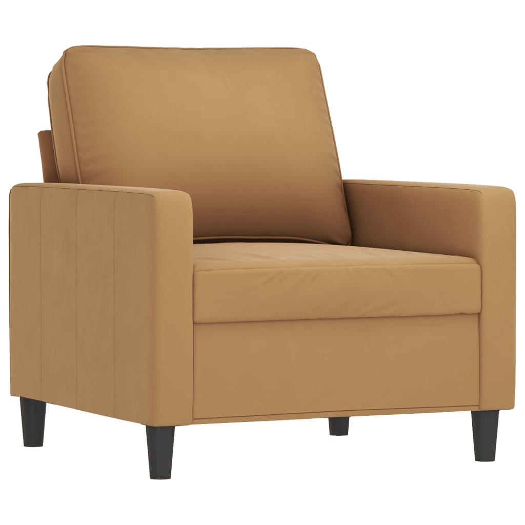 Fauteuil avec repose-pied Marron 60 cm Velours - XIOS