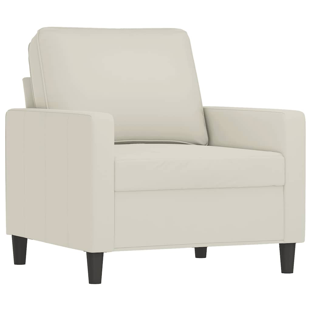 Fauteuil avec repose-pied Crème 60 cm Velours - XIOS