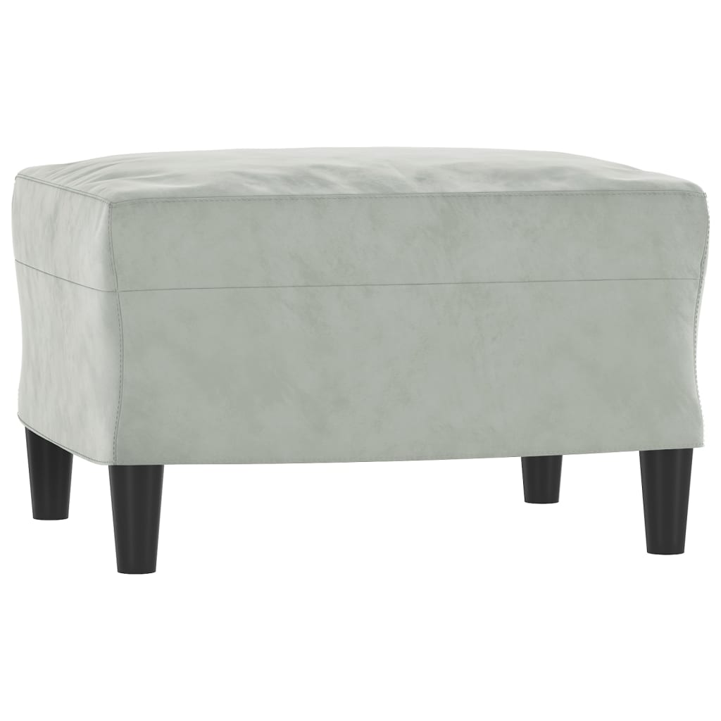 Canapé à 3 places avec repose-pieds Gris clair 180 cm Velours - XIOS