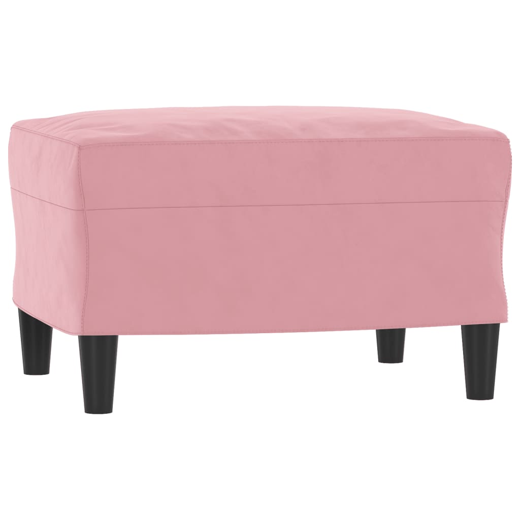 Canapé à 3 places avec repose-pieds Rose 180 cm Velours - XIOS