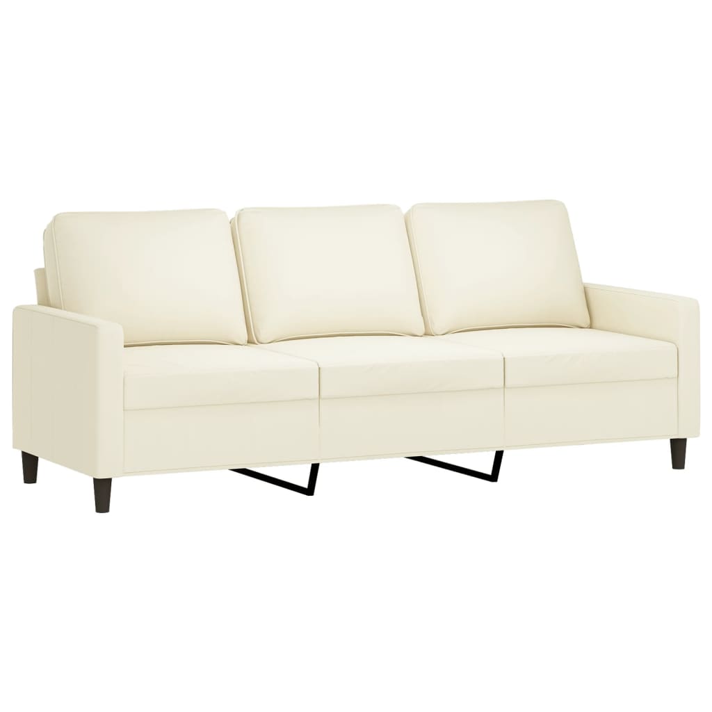 Canapé à 3 places avec repose-pieds Crème 180 cm Velours - XIOS