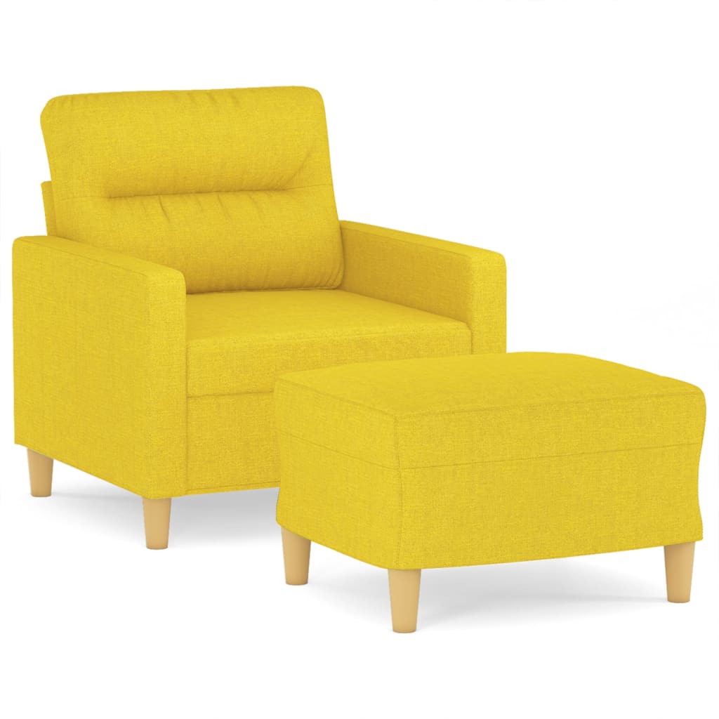Fauteuil avec repose-pied Jaune clair 60 cm Tissu - XIOS