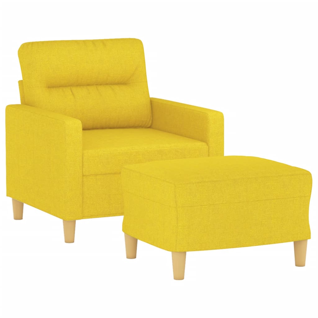 Fauteuil avec repose-pied Jaune clair 60 cm Tissu - XIOS