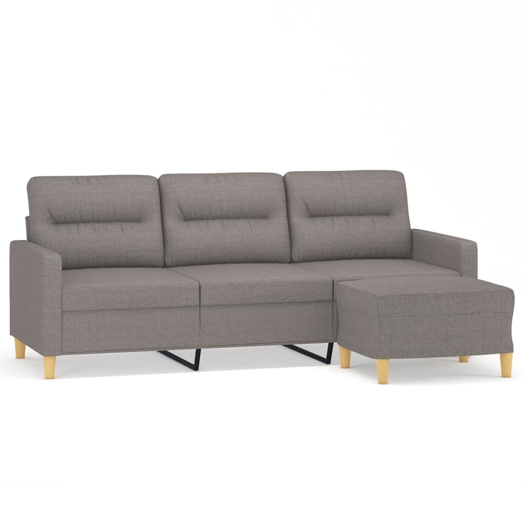 Canapé à 3 places avec repose-pieds Taupe 180 cm Tissu - XIOS