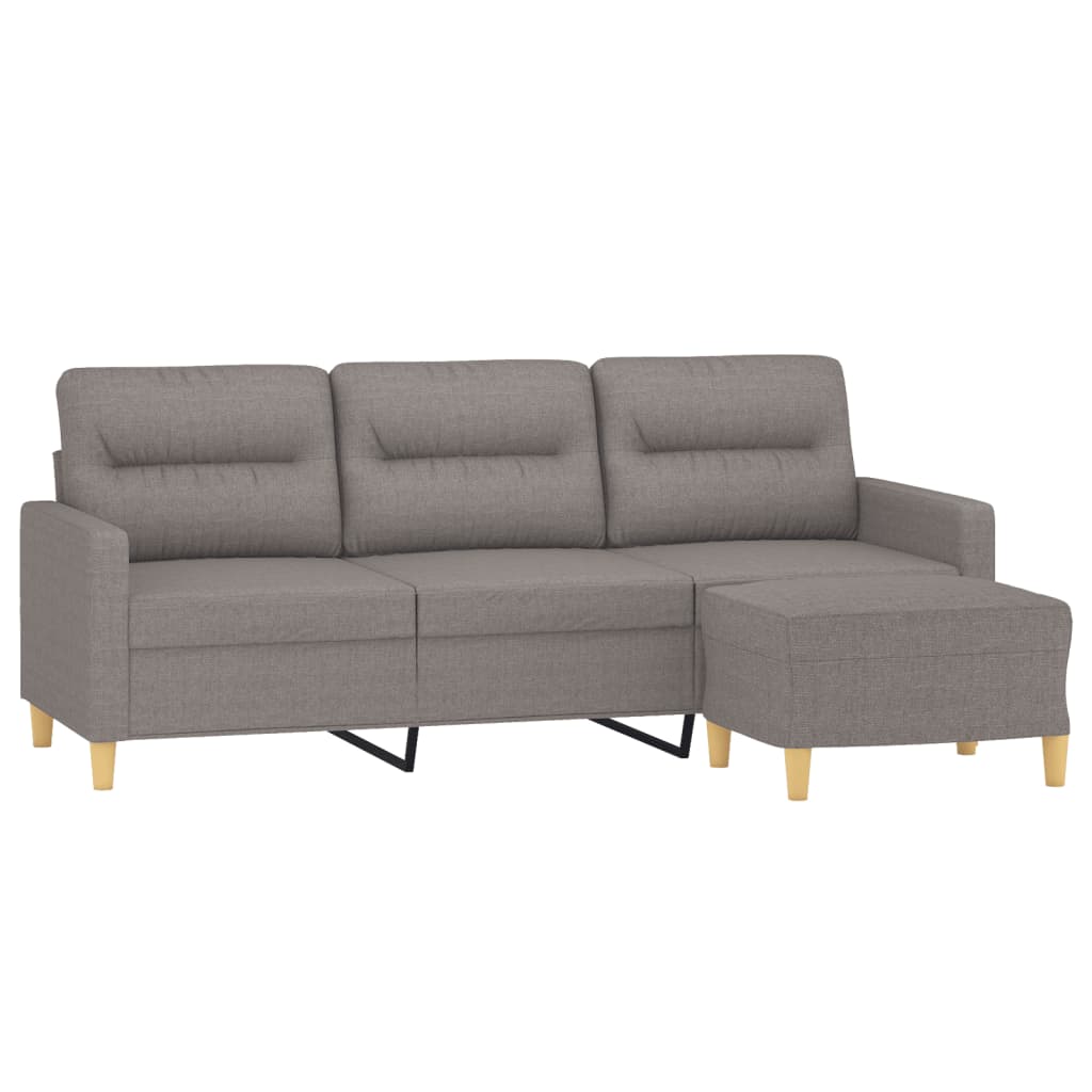 Canapé à 3 places avec repose-pieds Taupe 180 cm Tissu - XIOS