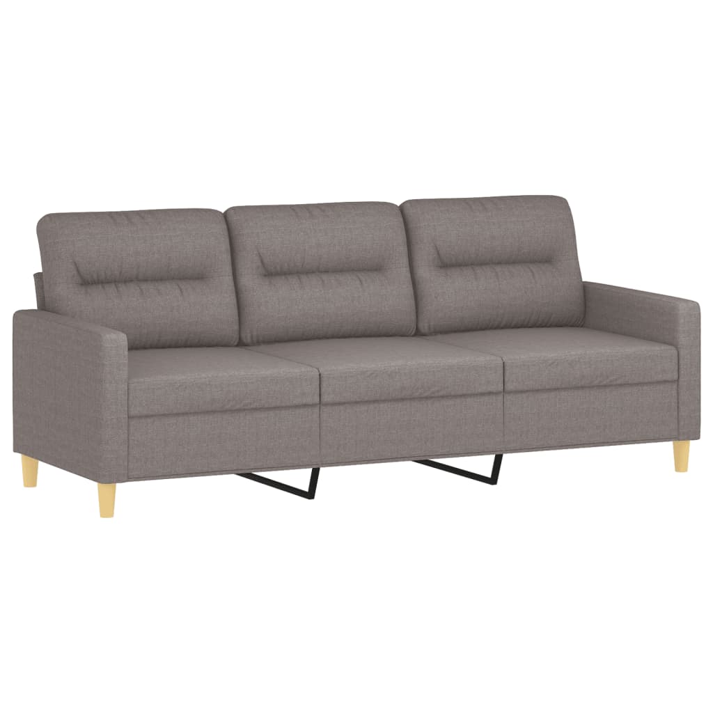 Canapé à 3 places avec repose-pieds Taupe 180 cm Tissu - XIOS