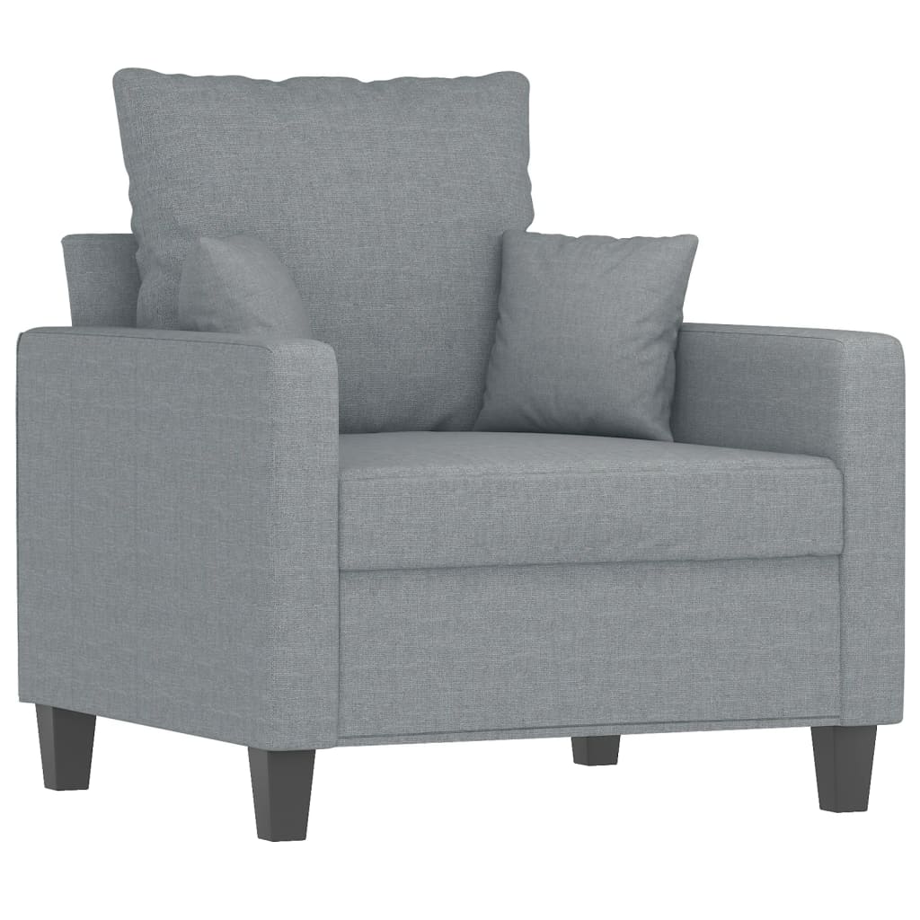 Fauteuil avec repose-pied Gris clair 60 cm Tissu - XIOS