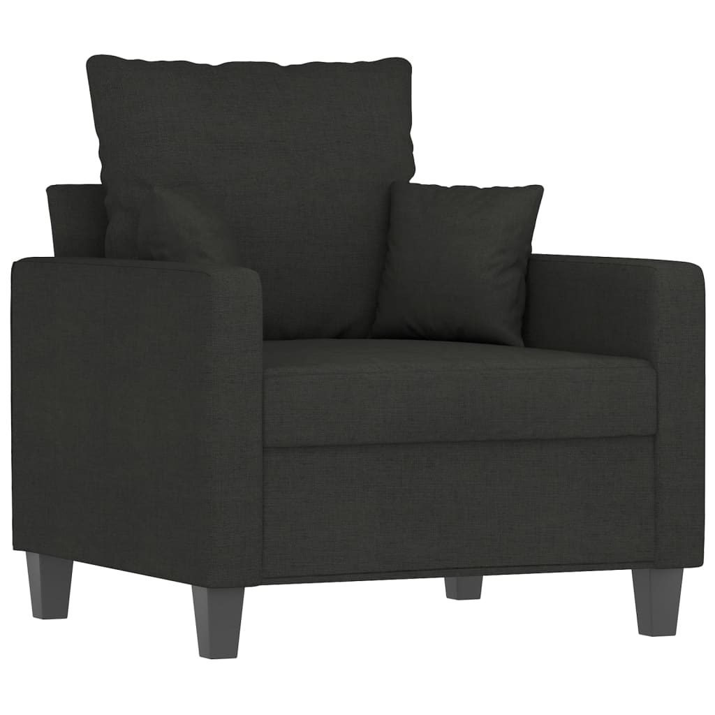 Fauteuil avec repose-pied Noir 60 cm Tissu - XIOS