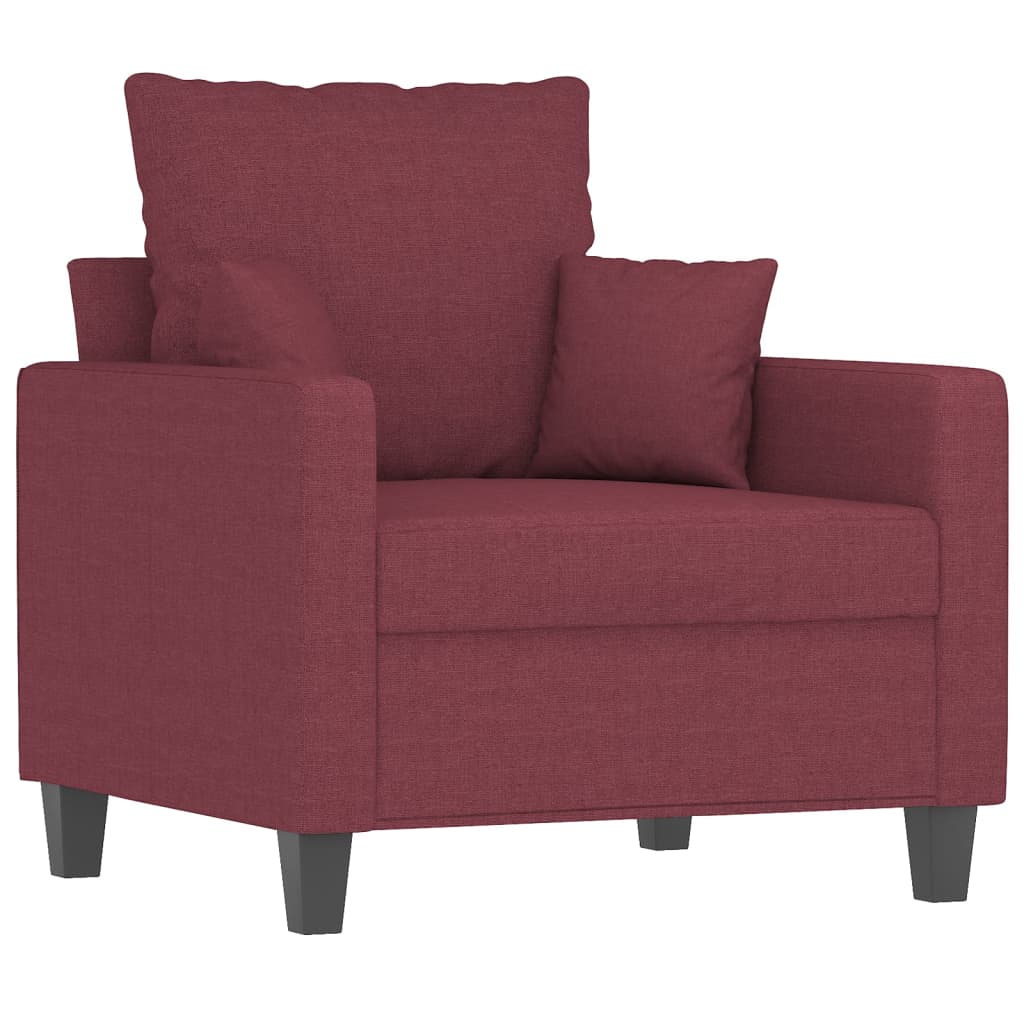 Fauteuil avec repose-pied Rouge bordeaux 60 cm Tissu - XIOS