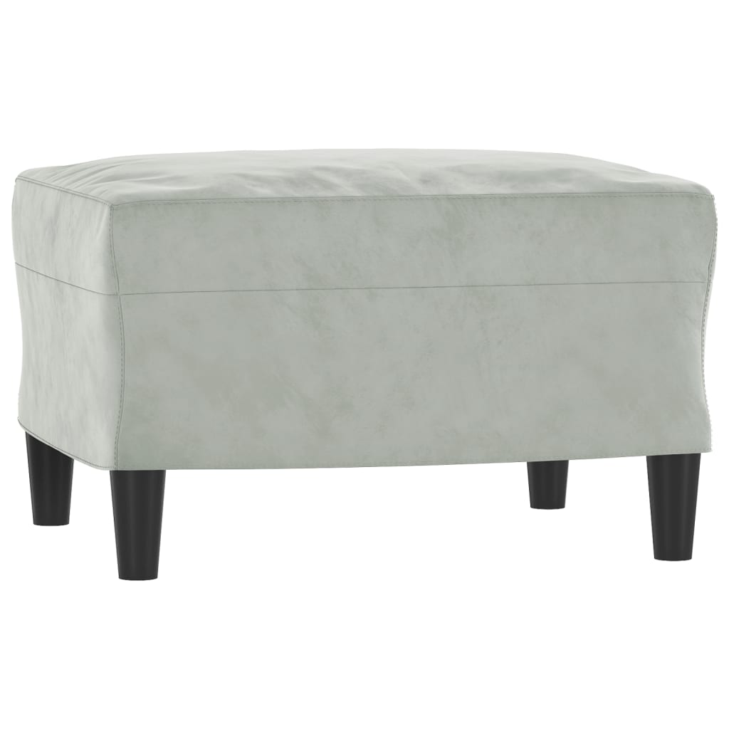 Fauteuil avec repose-pied Gris clair 60 cm Velours - XIOS