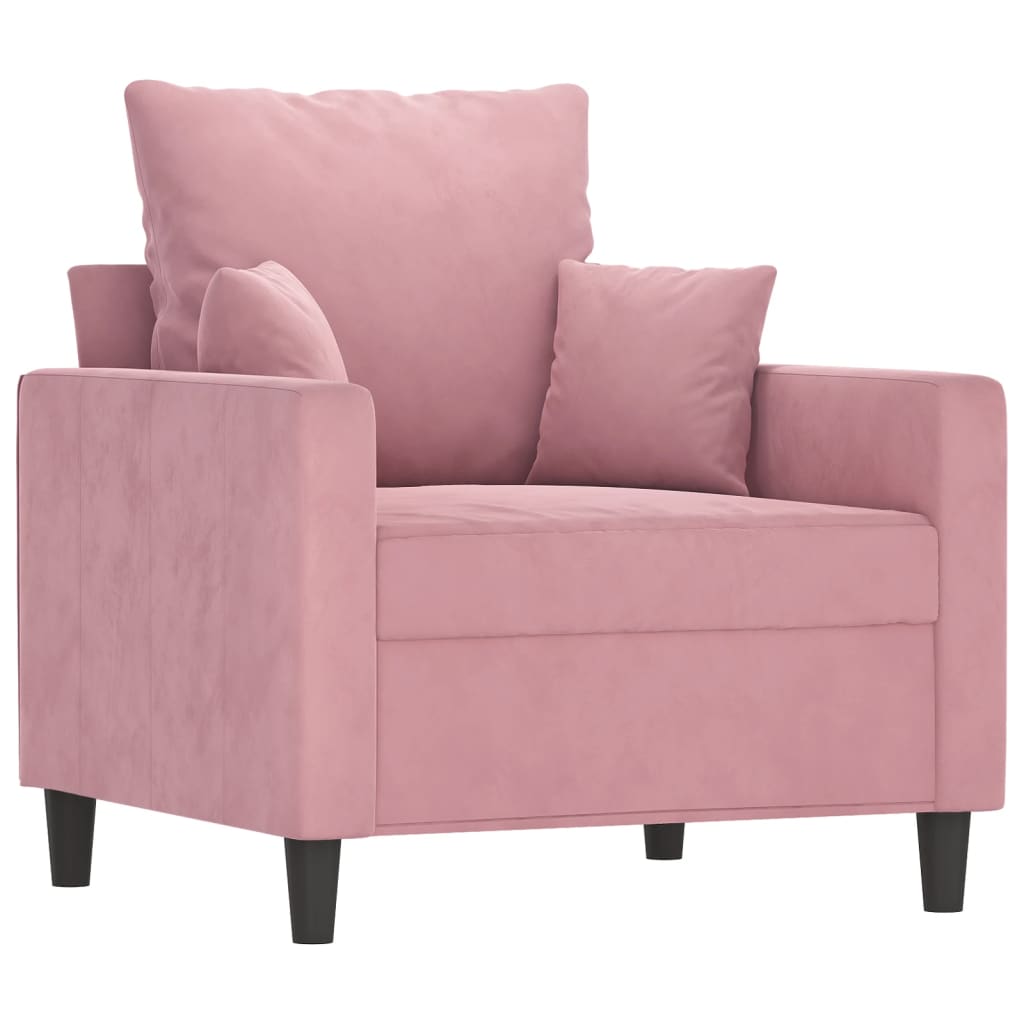 Fauteuil avec repose-pied Rose 60 cm Velours - XIOS