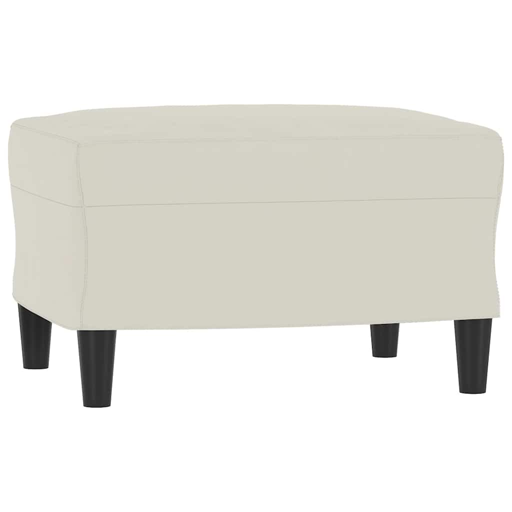 Fauteuil avec repose-pied Crème 60 cm Velours - XIOS