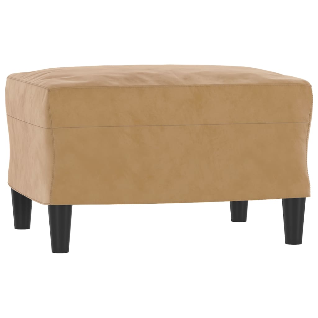 Canapé à 3 places avec repose-pieds Marron 180 cm Velours - XIOS