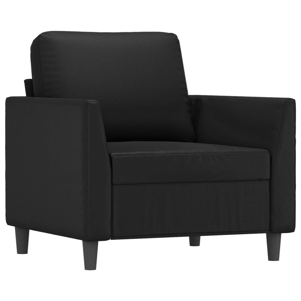 Fauteuil avec repose-pied Noir 60 cm Similicuir - XIOS
