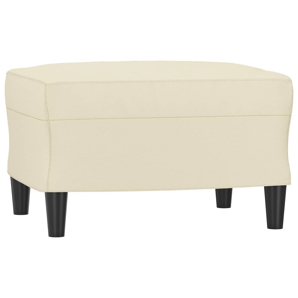 Fauteuil avec repose-pied Crème 60 cm Similicuir - XIOS