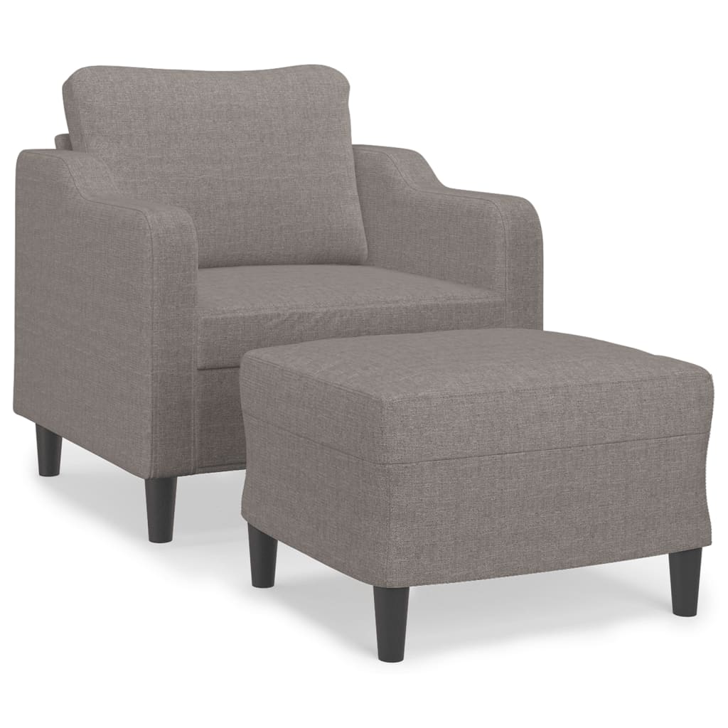 Fauteuil avec repose-pied Taupe 60 cm Tissu - XIOS